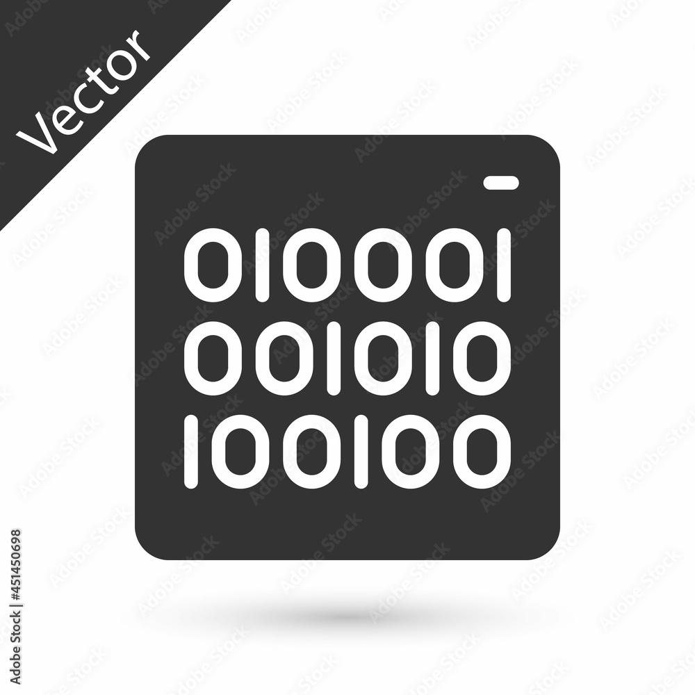 Grey Binary code icon isolated on white background. Vector Grey Binary code icon isolated on white background. Vector