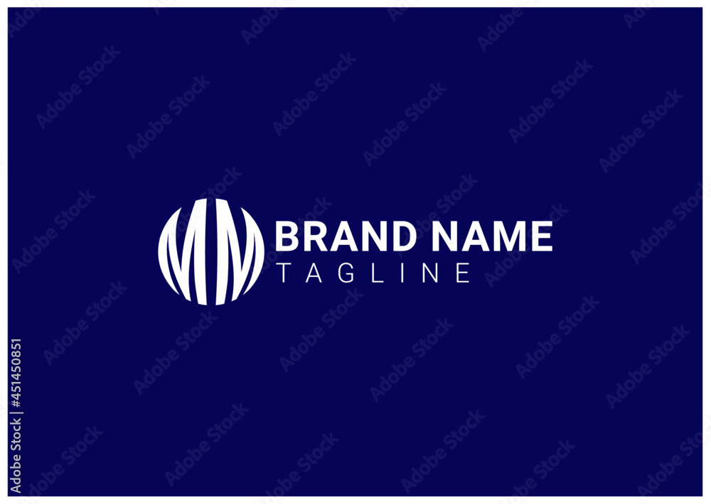 initial letter mm logo design template