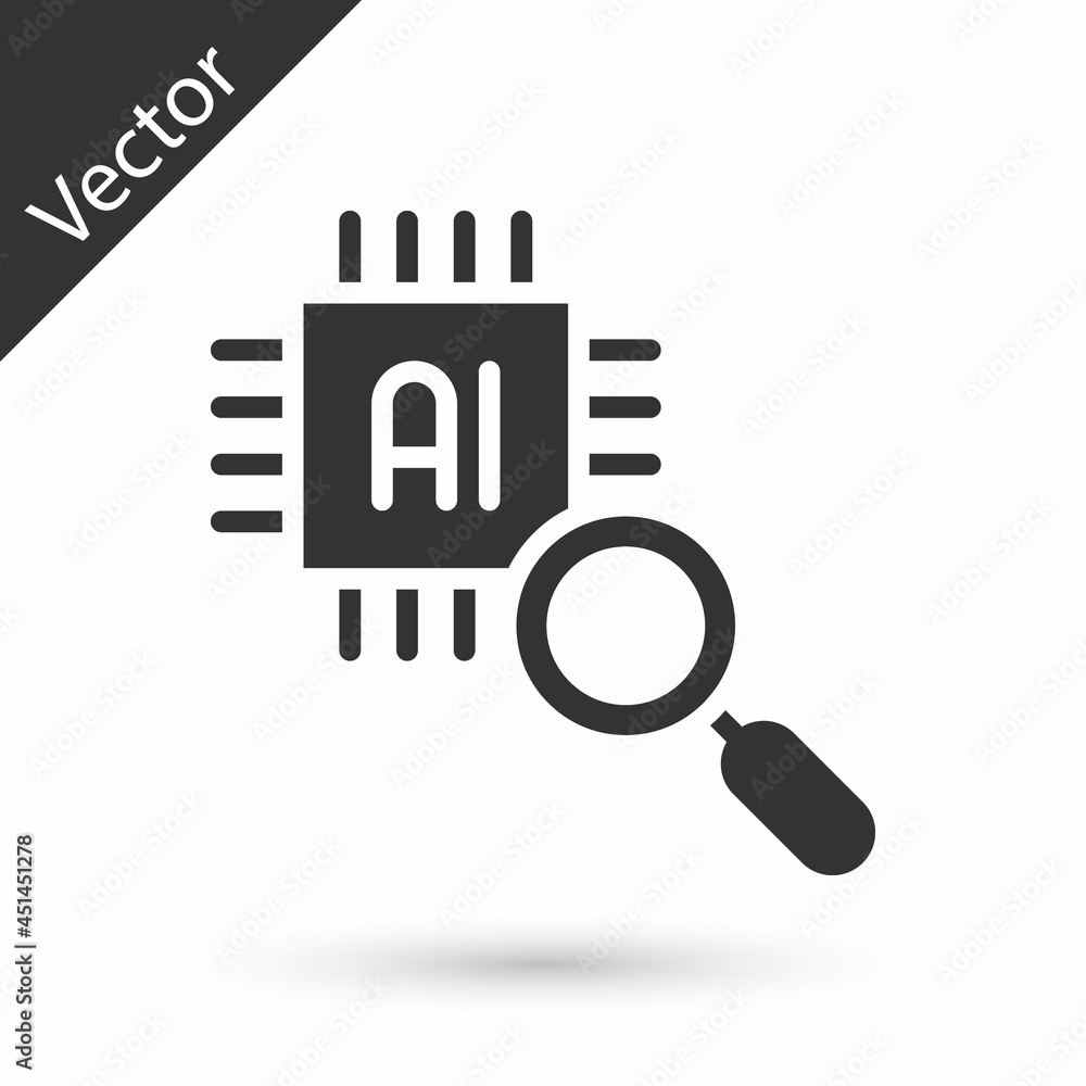 Grey Computer processor with microcircuits CPU icon isolated on white background. Chip or cpu with circuit board. Micro processor. Vector Grey Computer processor with microcircuits CPU icon isolated on white background. Chip or cpu with circuit board. Micro processor. Vector