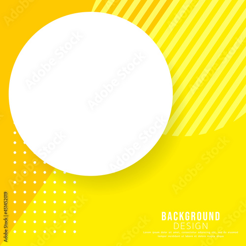 Abstract square color background , A large white circle for inserting text on an orange-yellow background. , Modern design for presentation and content online , illustration Vector EPS 10