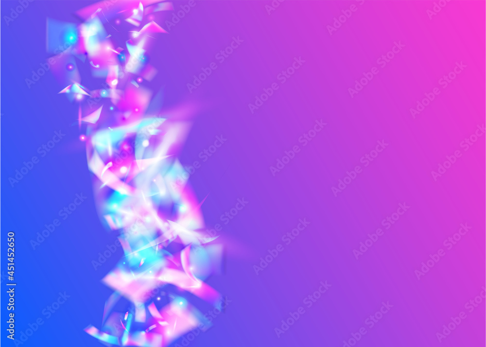 Fototapeta premium Neon Glitter. Blue Laser Sparkles. Luxury Foil. Cristal Tinsel.