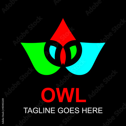 Vector design elements for your company logo, owl icon, modern, simple and minimalist logotype, business company template photo