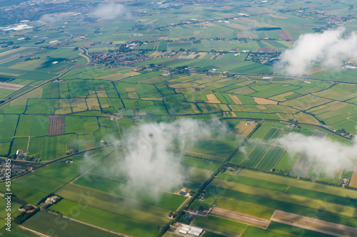 Photography Aerial view from plane to Holland