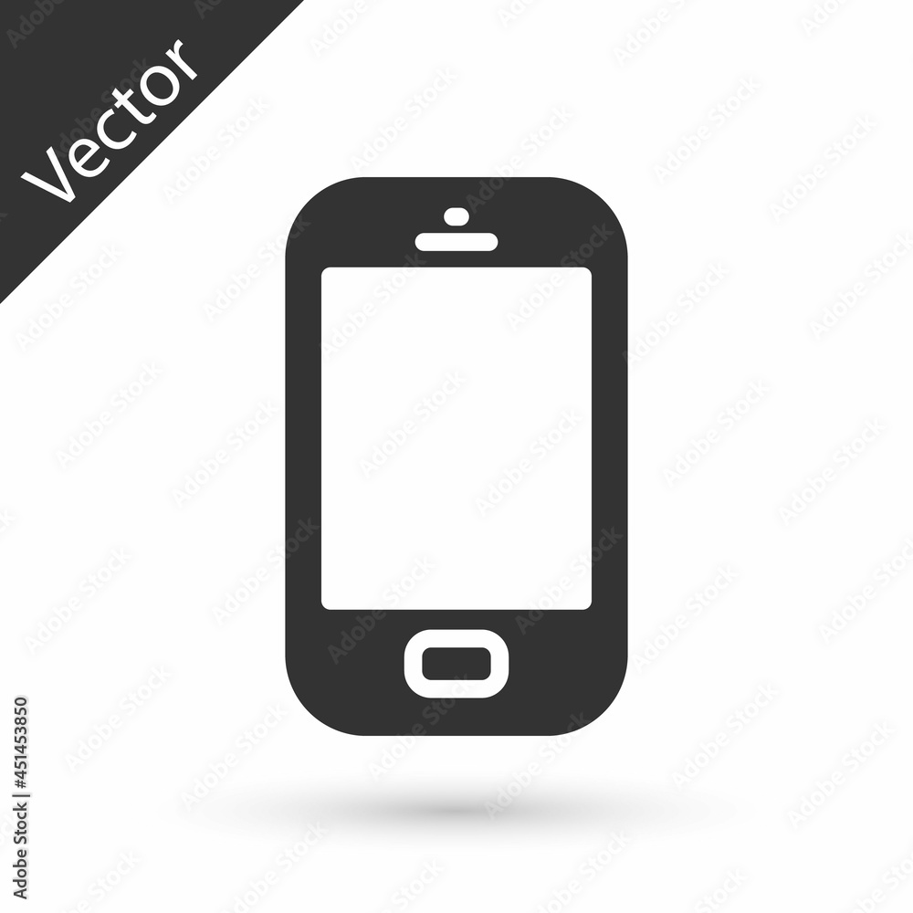 Grey Smartphone, mobile phone icon isolated on white background. Vector Grey Smartphone, mobile phone icon isolated on white background. Vector