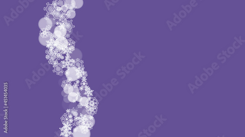 Christmas and New Year ultra violet snowflakes