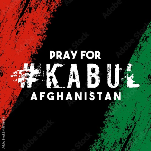 Pray for kabul afghanistan design vector photo