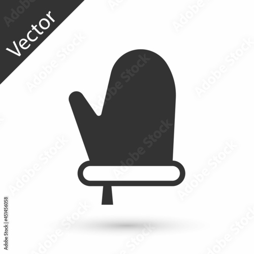 Grey Oven glove icon isolated on white background. Kitchen potholder sign. Cooking glove. Vector