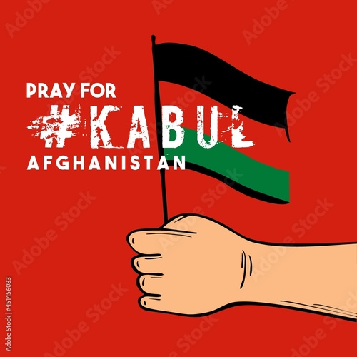 Pray for kabul afghanistan design vector