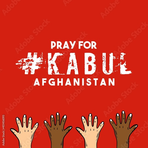 Pray for kabul afghanistan design vector