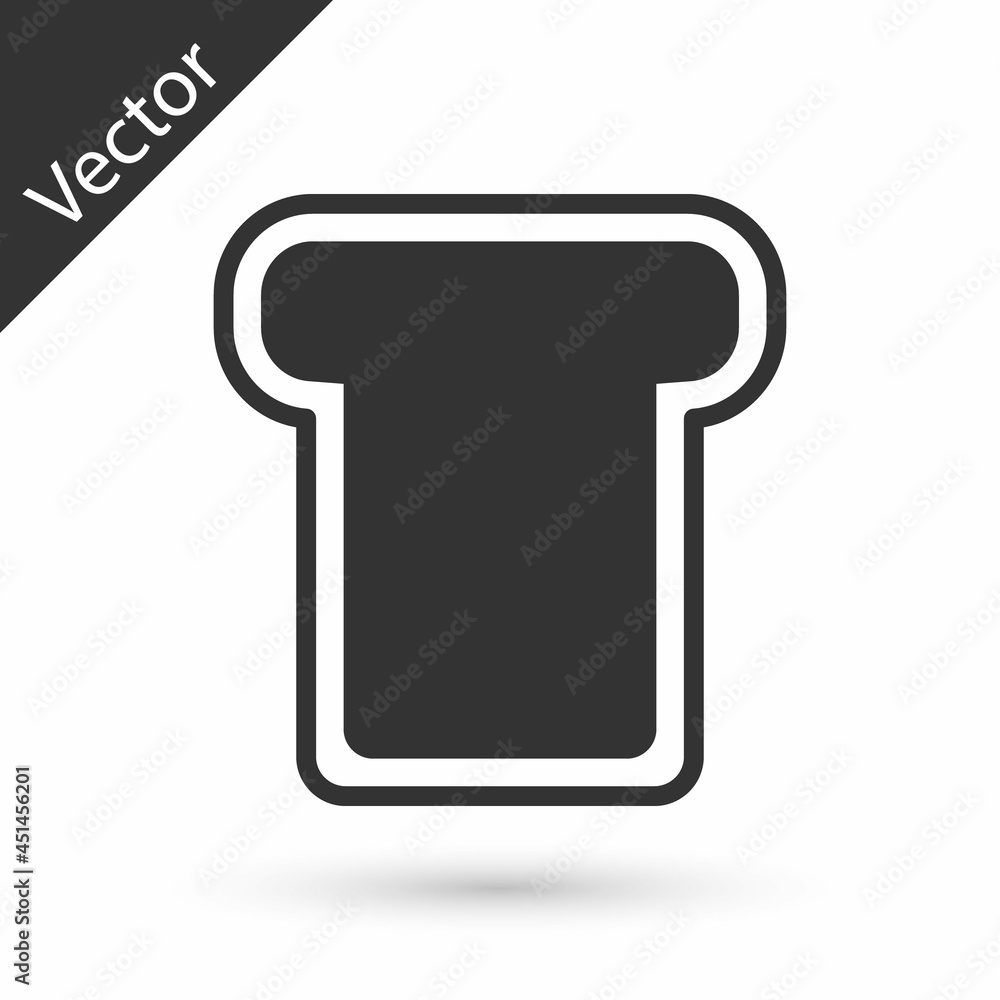 Grey Bread toast for sandwich piece of roasted crouton icon isolated on white background. Lunch, dinner, breakfast snack. Vector Grey Bread toast for sandwich piece of roasted crouton icon isolated on white background. Lunch, dinner, breakfast snack. Vector