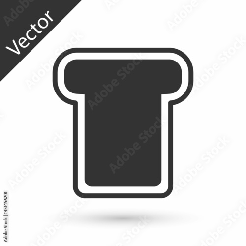 Grey Bread toast for sandwich piece of roasted crouton icon isolated on white background. Lunch, dinner, breakfast snack. Vector