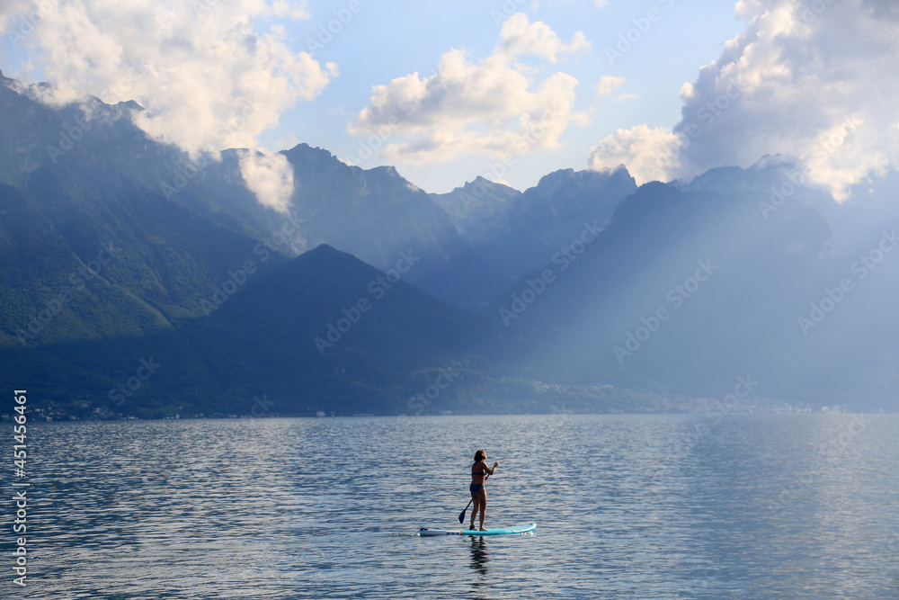 paddle surf in lac leman switzerland