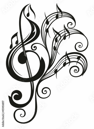 Music tattoo.Note symbol for web - site design