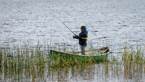 Fisherman on lake