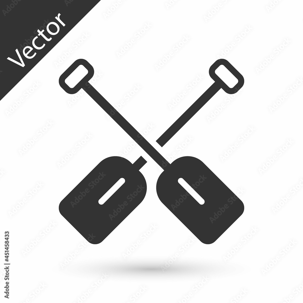 Grey Paddle icon isolated on white background. Paddle boat oars. Vector Grey Paddle icon isolated on white background. Paddle boat oars. Vector