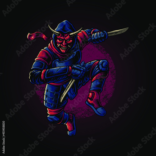 the ninja with mask illustration