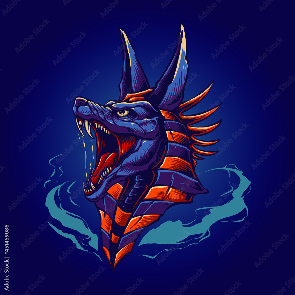 Fototapeta premium the king anubis illustration vector