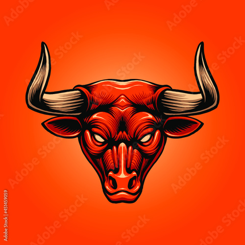 the red bull head illustration