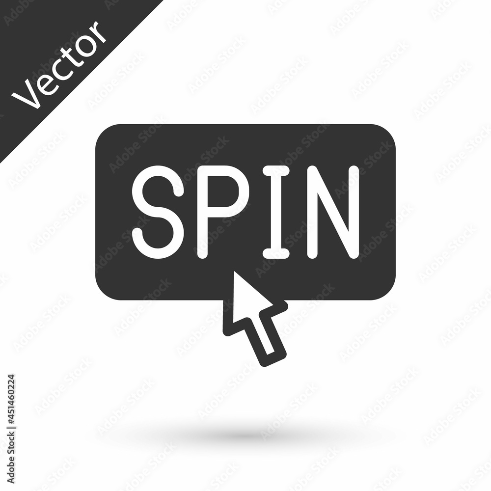 Grey Slot machine spin button icon isolated on white background. Vector Grey Slot machine spin button icon isolated on white background. Vector