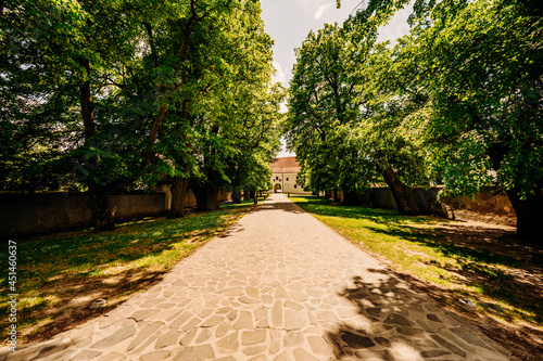 Cerveny Kamen Castle is a 13th-century castle in Slovakia. Castle with beautiful garden and park photo