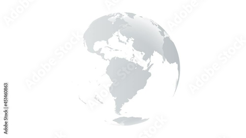 Digital Clouds Earth rotating animation 3D rendering scientific growth data network planet earth rotating Digital data globe
