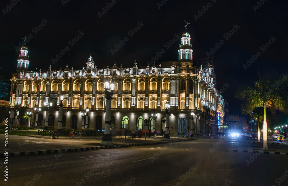 The Gran Teatro at night, Havana, Cuba