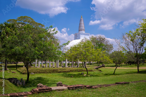 View of the ancient Ruwanwelisaya Stupa. Anuradhapura, Sri Lanka photo