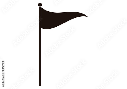 Icono negro de bandera en fondo blanco.