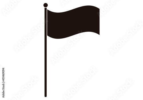 Icono negro de bandera en fondo blanco.