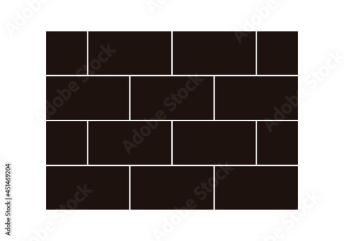 Icono negro de muro de ladrillos en fondo blanco.