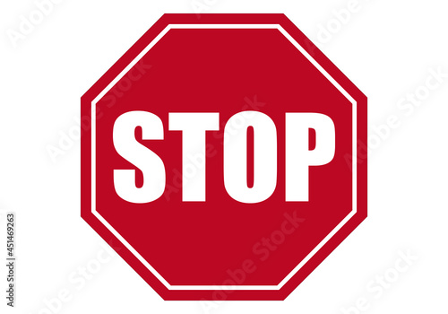 Icono de señal de stop en fondo blanco.