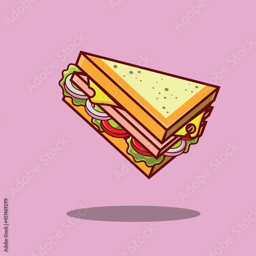 Sandwish Food Flat Icon Vector Design