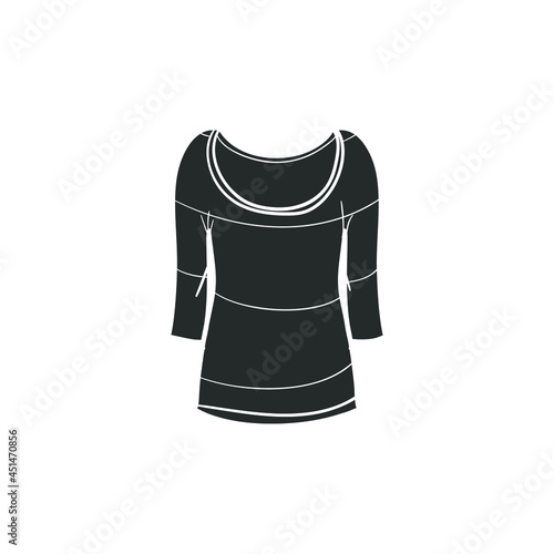 Blouse Clothes Icon Silhouette Illustration. Fashin Wear Vector Graphic Pictogram Symbol Clip Art. Doodle Sketch Black Sign.