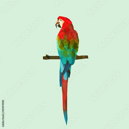 Low poly parrot illustration design