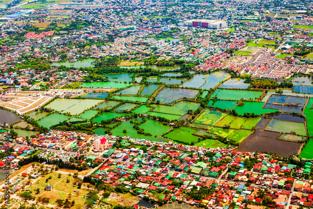 Manila suburb with small houses, Philippines
