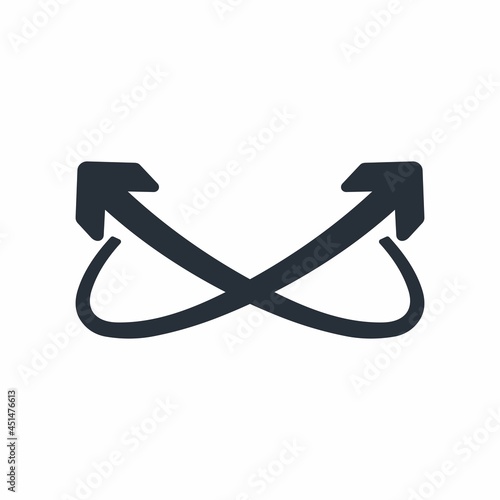  Dual upward direction arrows . Concept for growth, success or profit of business, finance. Vector icon isolated on white background.