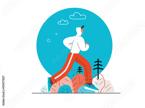 Runners - a man running and exercising outside