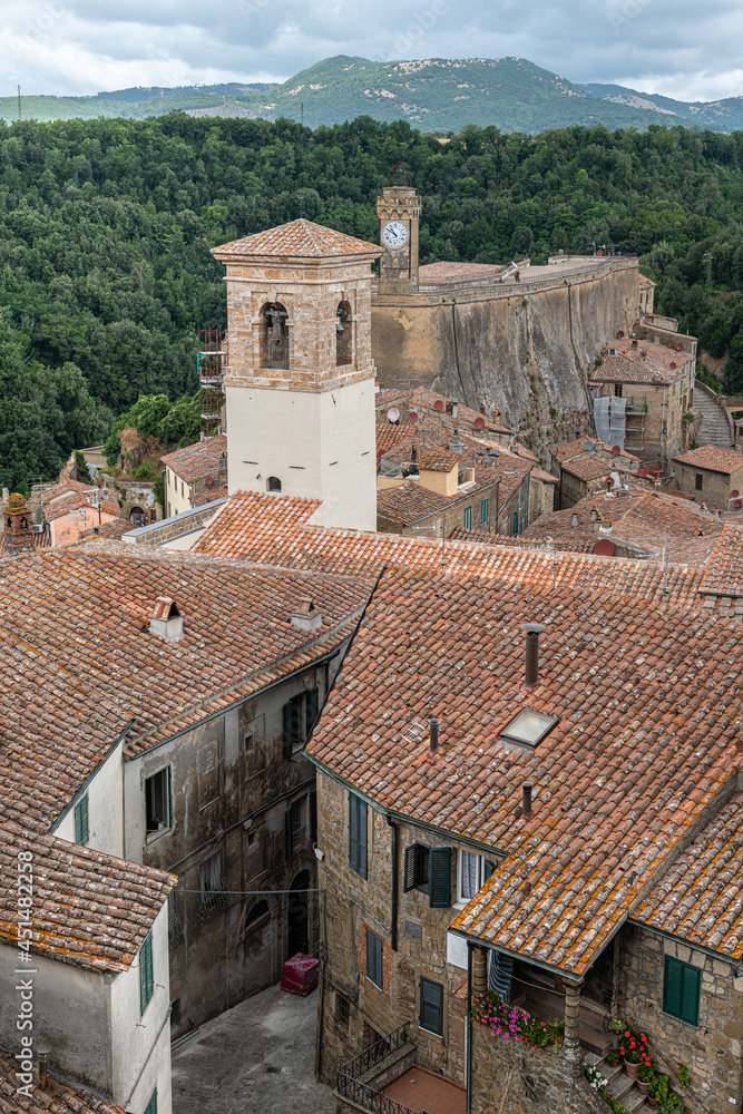 Picturesque view of Sorano, Tuscany, Italy