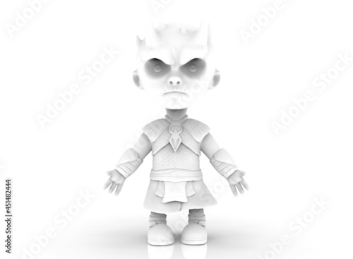 Billede på lærred Horror cartoon character white walkers ona white background 3D-Rendering