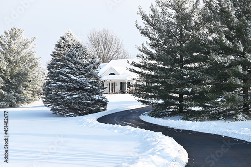 Curved Driveway in Winter