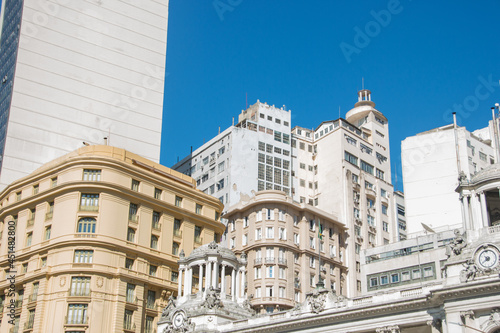 Municipal Theater facade in downtown Rio de Janeiro, Brazil