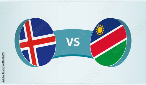 Iceland versus Namibia, team sports competition concept.