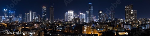 Tel Aviv And Ramat Gan Skyline At Night,  Tel Aviv Cityscape, Israel © Dmitry Pistrov