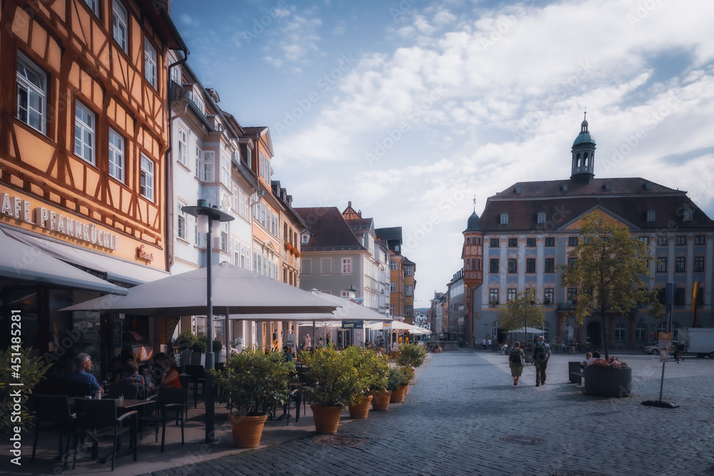 Barocke Fränkische Stadt Coburg in Oberfranken in Bayern, Deutschland im Sommer