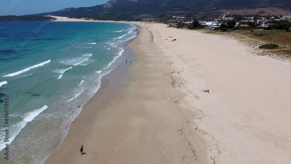 Aerial view with drone of Bolonia beach in Cadiz Aerial view with drone of Bolonia beach in Cadiz