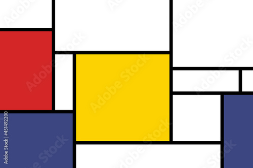 colorful rectangles in mondrian style
