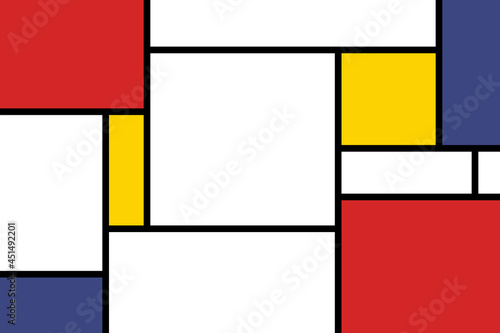colorful rectangles in mondrian style