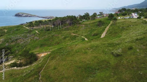 Aerial flight with drone over the coast of Sonabia