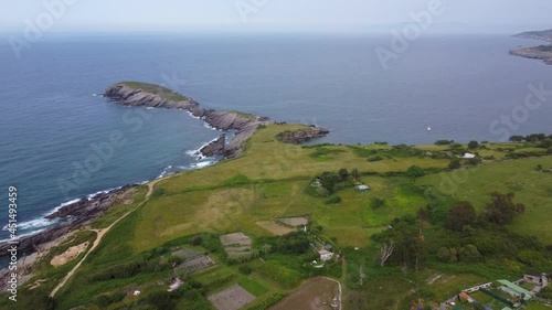 Aerial flight with drone over the coast of Sonabia