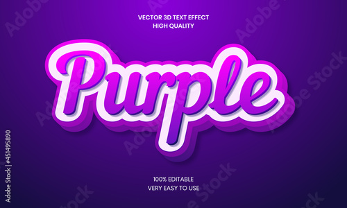 Editable Text Effect, Purple Text Style With Purple Color